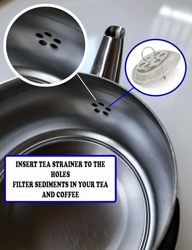 4 Pack Round Tea Strainer for Spout Inside, 1.52" Diameter, Stainless Steel, Kettle Spout Filter - Insert Inside Spout of Teapot