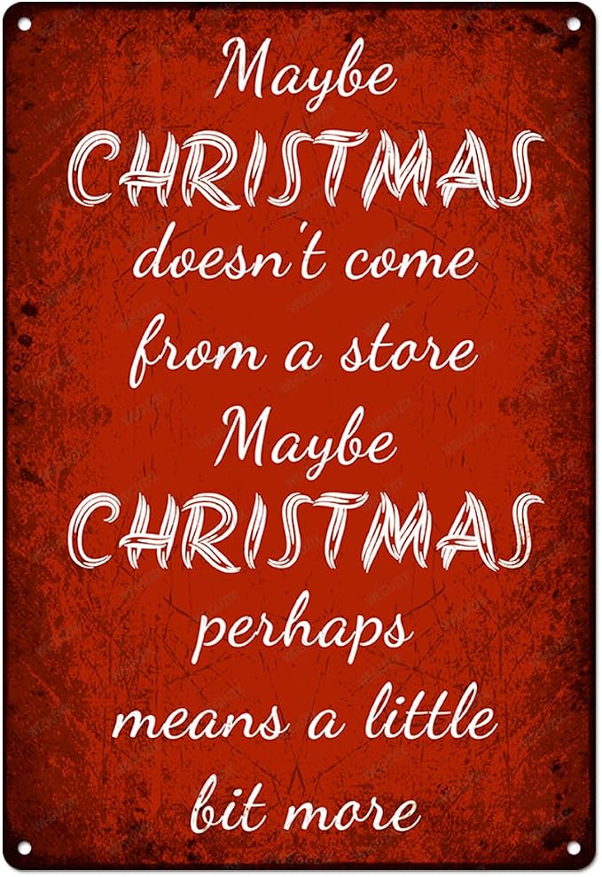 Christmas Signs Home Decor Vintage Art Poster Metal Hanging Plaque Kitchen Cafe Bar Farmhouse Porch Yard Outdoor Indoor Decorations Funny Xmas Gift 8X12 Inch (Christmas Quote Sign) by WEGUZIX