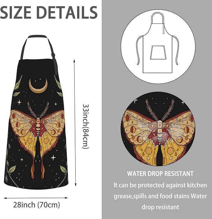 Apron, Stocking Stuffers Bib Apron with Adjustable Neck for Women, Suitable for Home Kitchen Cooking Apron - Image 2
