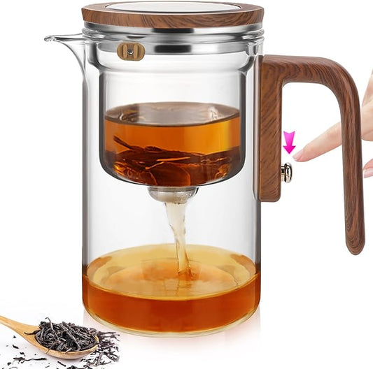 Enchanti Tea Pot, Glass Teapot with Removable Infuser, Magnetic Loose Leaf Tea Steeper, Magic Witchcraft Tea Pot with Strainer for Water Separation, Gift Package, 27oz/800ml