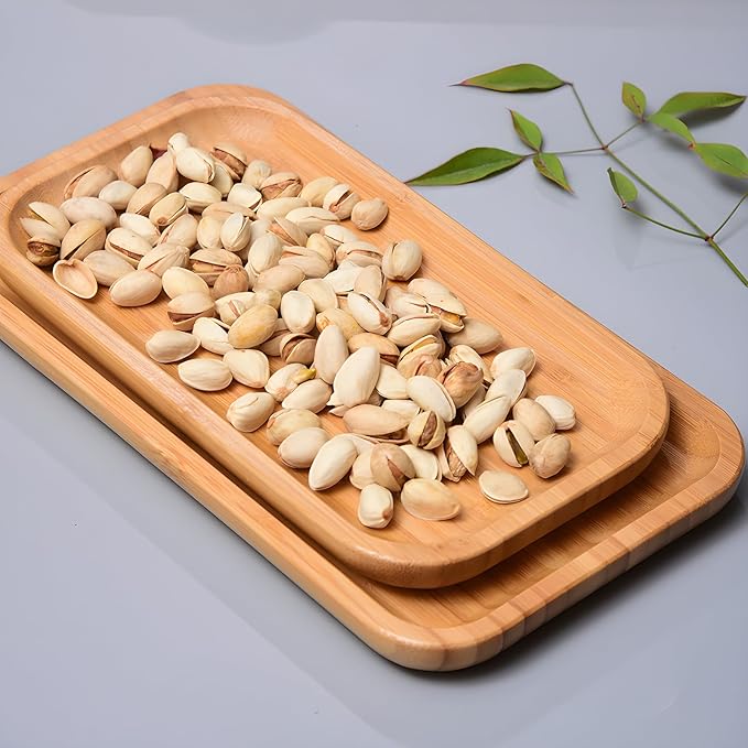 2-Pack Bamboo Trays - Rectangle Serving Platter - 12.60 * 7.08 * 0.8 in - For Home, Hotel, Restaurant - Fruit, Coffee, Tea Platters
