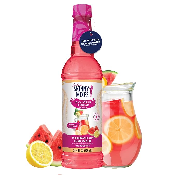 Jordan's Skinny Mixes Sugar Free Syrup, Watermelon Lemonade, Fruit Flavored Water Enhancer, Drink Mix Iced Tea, Lemonade, Drinks, Low Calorie Water Flavoring, Dairy & Gluten Free, Kosher, 25.4 Fl Oz - Image 3