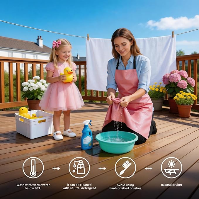 GoldPig Heavy-Duty Waterproof Apron, Chemical Resistant Rubber Vinyl for Industrial, Lab, Kitchen, Butcher & Grilling (40")