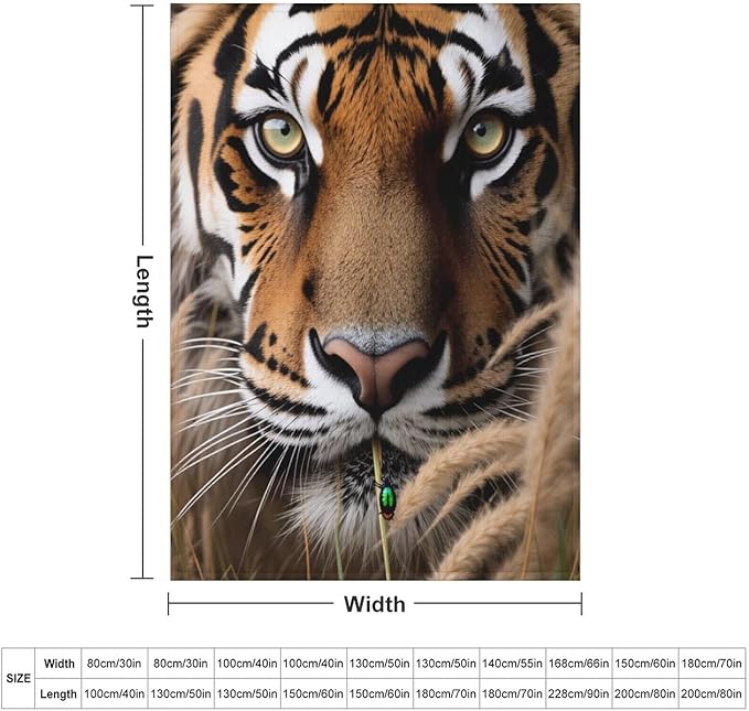 Beautiful Tiger Eye Grass Nose Super Soft Throw Blanket, Mystical Insect Brown Flannel Fleece Decorative Throw for Sofa Couch Bedroom Decor Outdoor Use 30"x40"