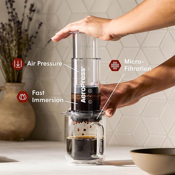 AeroPress Coffee Maker Natural Paper Micro-Filters – Round Replacement Coffee Filters, Unbleached, Compostable Paper Filters, Fits Standard Size AeroPress Coffee Makers, 200 Count