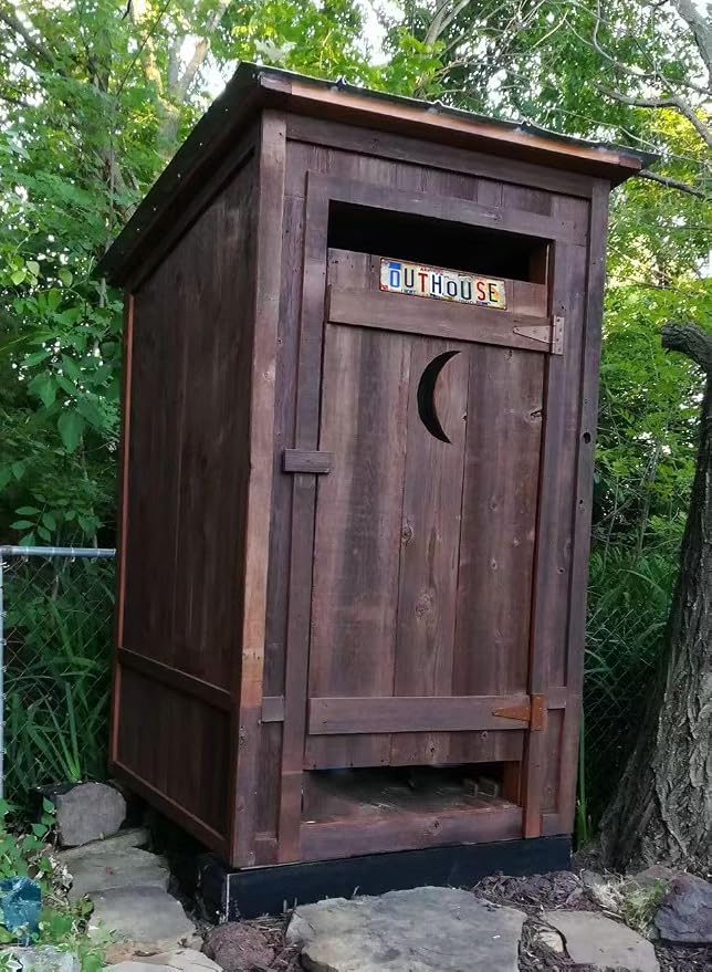 Vintage License Plate OUTHOUSE Sign – 16x4 Inch Rustic Bathroom Tin Sign, Funny Outdoor Toilet Wall Decor for Farmhouse, Cabin, RV or Outhouse Shed (Diversity-14) - Image 4