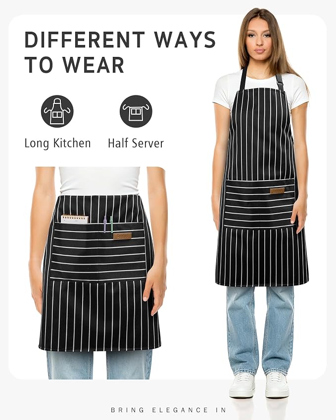 Syntus Chef Apron for Men Women with Pockets, Thick Grilling BBQ Apron | Machine Washable, Thick & Soft, Full Coverage, Adjustable Strap, Long Ties, 2 Pockets, Multi-Purpose, BBQ, Gift - Image 5
