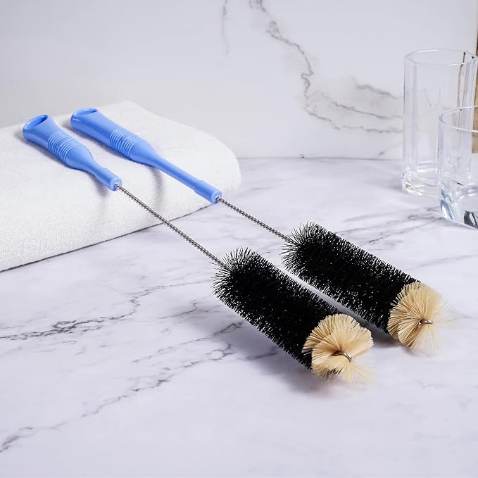 MOSOLAN Bottle Cleaning Brush, 17 Inches Extra Long Handle Water Bottle Brush, Flexible Bendable Cleaner for Washing Narrow Neck Bottles, Wine Decanter, Kombucha, Pipes, Beer Brewing Supplies, 2 Pack - Image 6