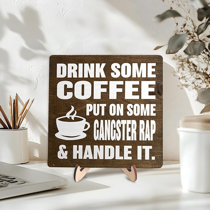 Coffee Bar Sign Plaque, Coffee Signs for Coffee Station, Vintage Coffee Sign Decor for Kitchen, Coffee Bar Accessories, Farmhouse Cafe Sign