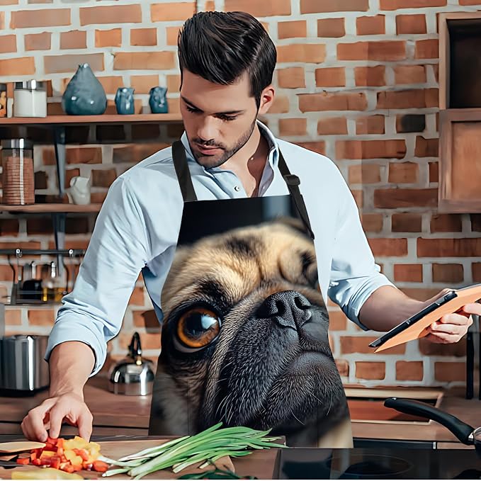 Funny Cat Apron with 2 Pockets Waterproof for Men Women Kitchen Garden Decor - Image 7