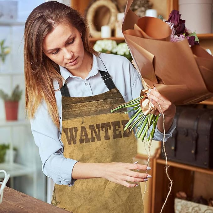 Torn Wild West Wanted Waterproof Apron Kitchen Chef Aprons Bibs for Grooming Cooking Baking Painting Gardening - Image 6