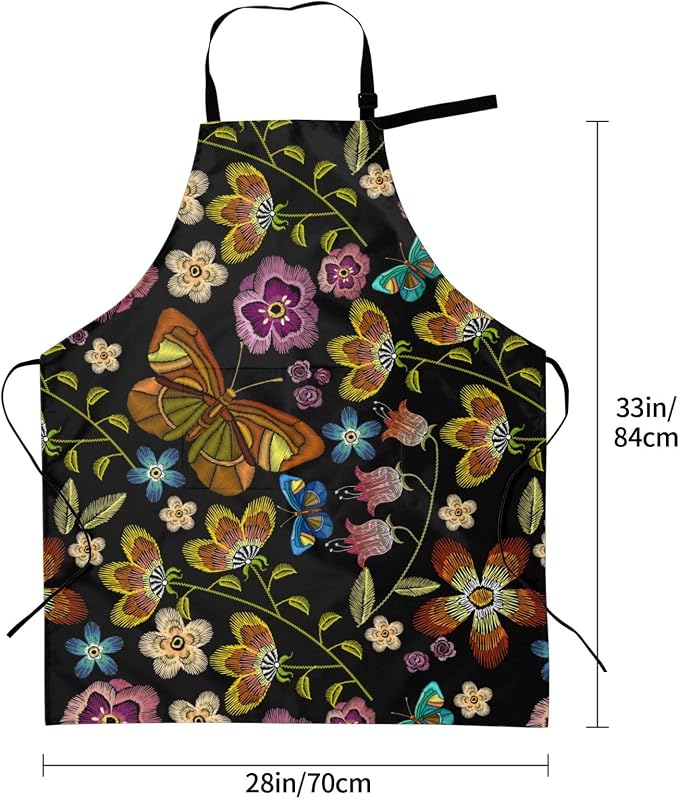 Perinsto Waterproof Apron With 2 Pockets Kitchen Chef Aprons Bibs For Cooking Baking Painting Gardening Grooming - Image 6