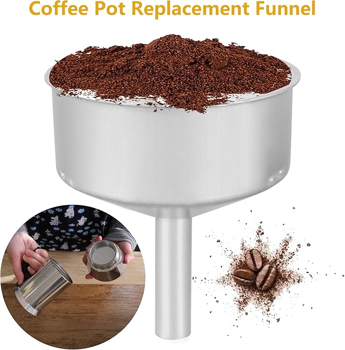 Coffee Pot Replacement Funnel Fits for Mocha Coffee Maker Pot 6-Cup,Moka Pot Funnel Replacement(1 Pcs 6-Cup）