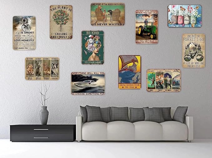 Retro Tin Sign,Horse Live Like Someone Left The Gate Open Painting,Metal Sign Retro Wall Decor for Home Cafes Office Store Pubs Club Sign Gift 8x12 Inch Inch Plaque Tin Sign - Image 4