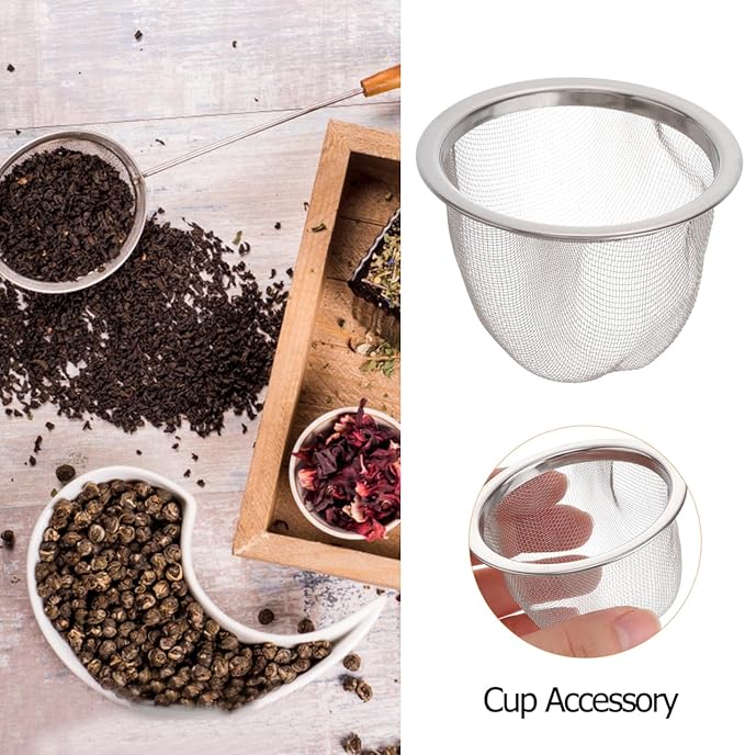 Yardwe Stainless Steel Tea Filter with Fine Mesh Strainer 2.5 Inch Infuser for Loose Leaf Tea Brewing at Home or Office