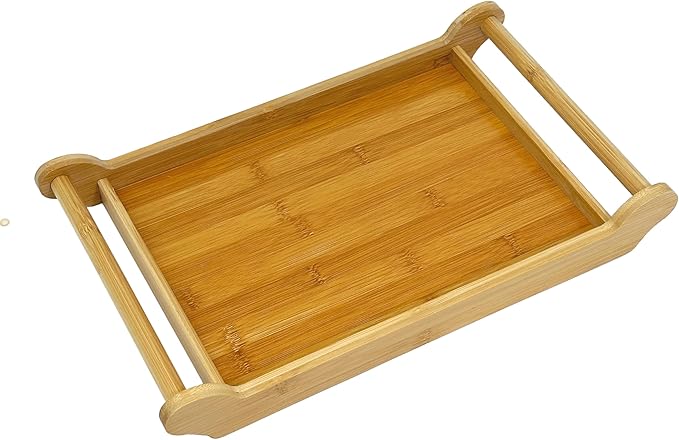 Bam & Boo - Bamboo Serving Tray with Extra Large Handles (9" x 15")