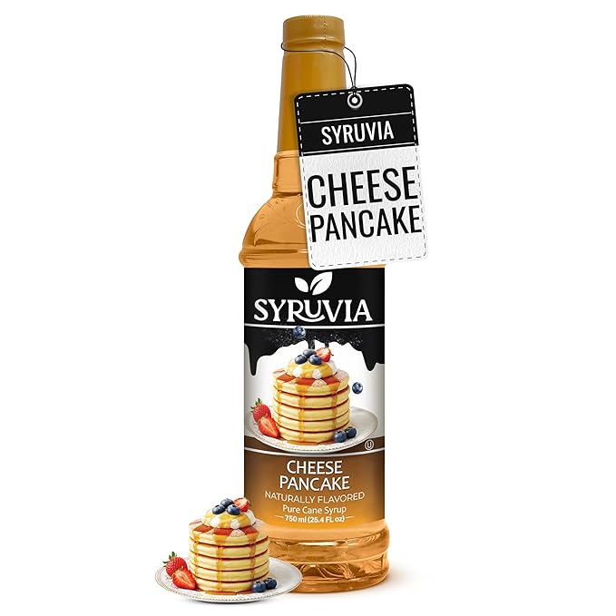 Syruvia Cheese Pancake Syrup, Natural Flavors, Syrup for Drinks, Lattes, and Desserts – 25.4 fl oz