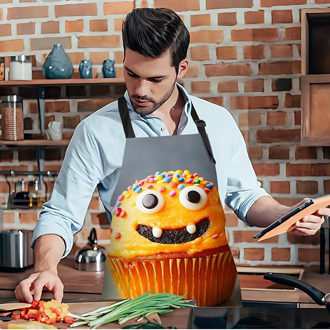 Funny Cat Apron with 2 Pockets Waterproof for Men Women Kitchen Garden Decor - Image 7