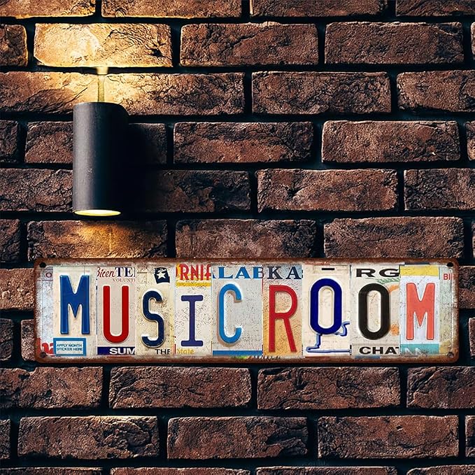 Music Room Metal Sign - Vintage Aluminum Tin Wall Art 4x16 Inch - Garage Band Studio Bar Decor - Image 5