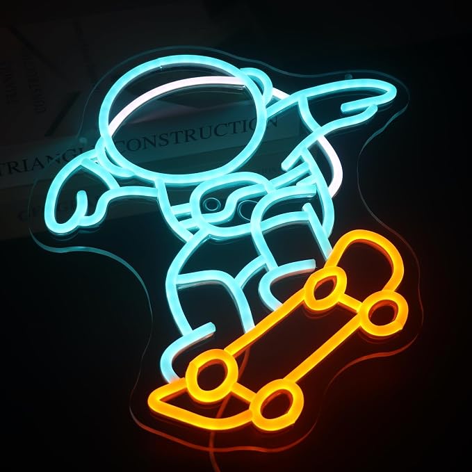 "Astronaut Skateboarding" Space Adventure Light - Cool & Gravity-Defying LED Wall Art for Game Room, Dorm, Bedroom Decor, Dimmable USB, Awesome Gift for Sci-Fi Fans & Adventurers - Image 7