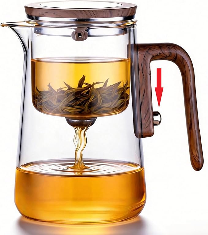 Enchanted Tea Pot, Magic Tea Pot for Loose Leaf Tea Steeper, Heat Resistant Borosilicate Glass Teapot with Tea Infuser, Ideal Gift for Tea Lovers - 34 oz (1000 ml)