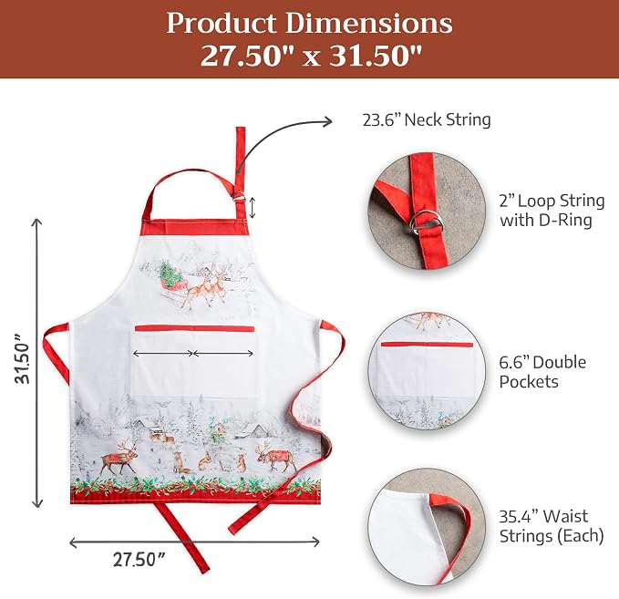 Maison d' Hermine 100% Cotton Apron for women with Pocket Kitchen Chef Apron for Men Cooking Mothers Day Gifts - Image 7
