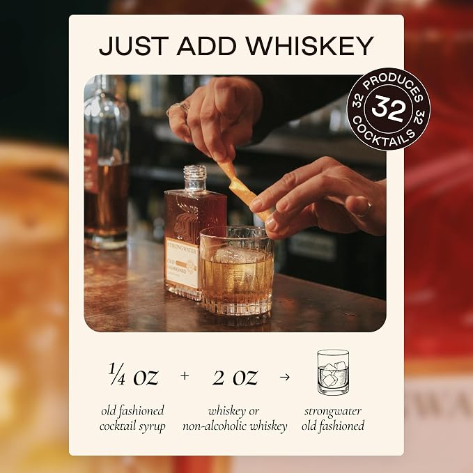 Strongwater Espresso Old Fashioned Craft Cocktail Mixer - Makes 32 Cocktails - Handcrafted Old Fashioned Syrup with Real Coffee, Cinnamon, Sugar & Cherry - Just Mix with Bourbon or Whiskey - Image 6