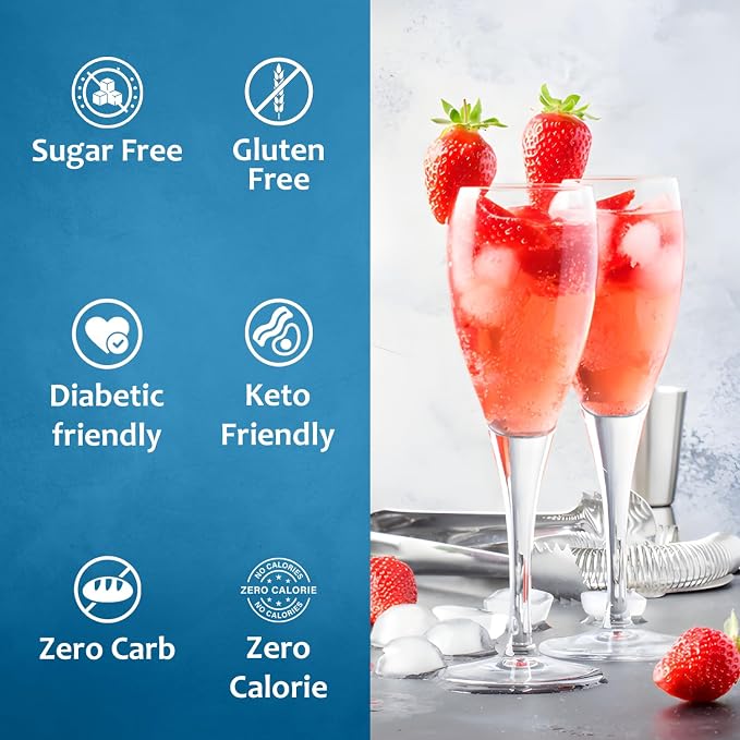 Syruvia Sugar-Free Strawberry Syrup, Flavored Syrup for Drinks, Cocktails, Lemonades, Iced Teas, and Desserts – 25.4 fl oz, With Pump - Image 4