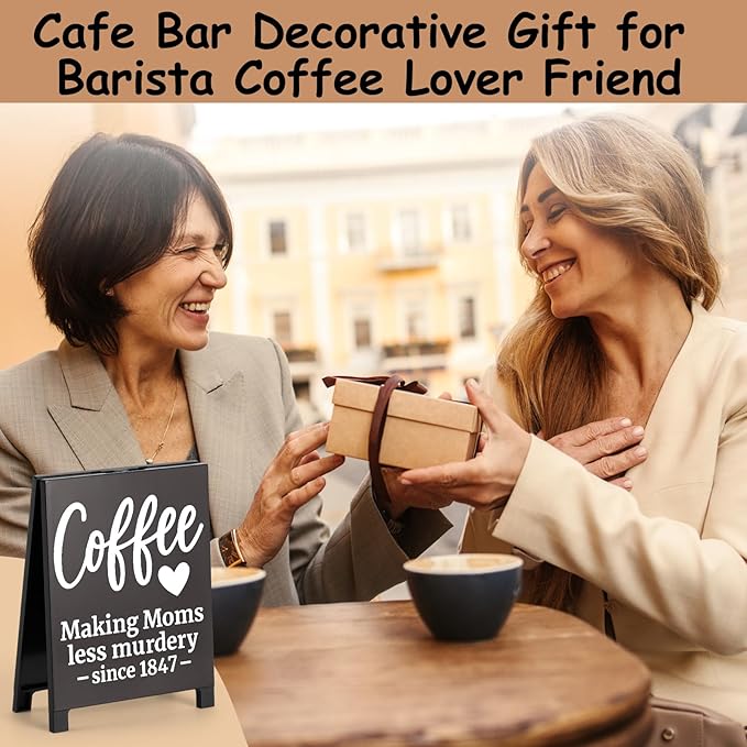 Coffee Bar Accessories Decor: Black Coffee Station Corner Decorations Sign for Kitchen Office Shelf Tabletop