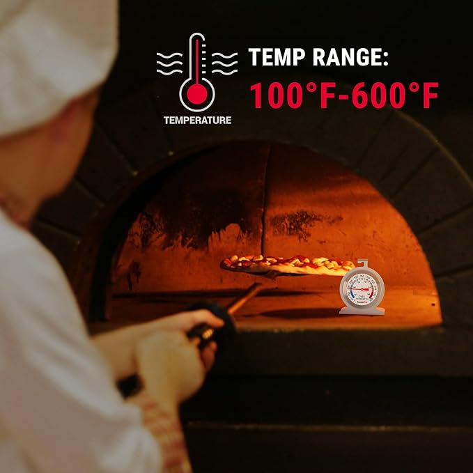 TempPro 3-Pack Oven Thermometer for Gas Oven, 50-300°C/100-600°F Smoker Temperature Gauge with 431 Stainless Steel, Analog Instant Read Cooking Thermometer (Previously ThermoPro)