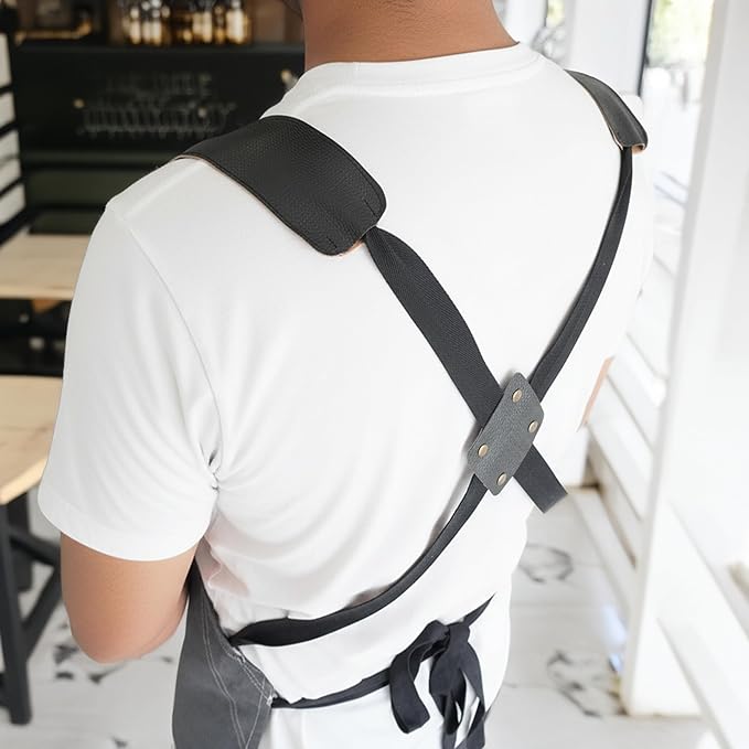 Professional Work Apron for Men & Women – 100% Cotton with waterproof Membrane, Cross Back Straps