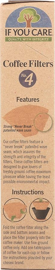 If You Care # 4 Cone Shaped Unbleached All Natural Compostable Coffee Filters, 100 Count (Pack of 1), Chlorine Free
