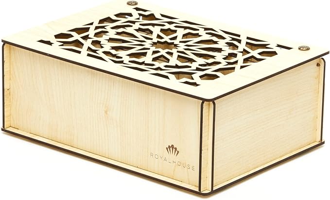 RoyalHouse Premium Wood (Hard MDF) Tea Storage Box Organizer (White), Eco-Friendly Multi-Functional Decorative Box, 9 Compartments For Assorted Variety Of Tea Bags and Small Items