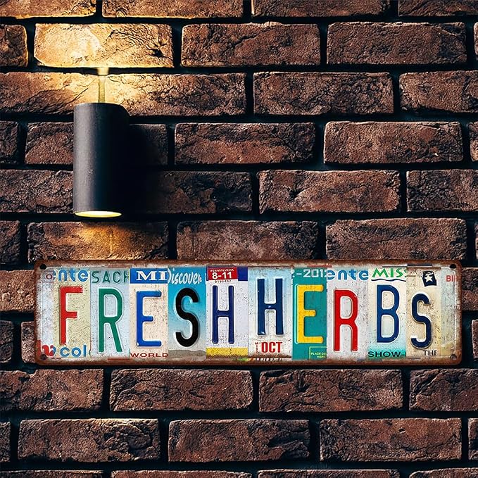 Fresh Herbs Metal Sign - Vintage Aluminum Tin Plaque 4x16 Inch - Kitchen Garden Cafe Wall Decor– Vintage Kitchen Wall Sign - Image 5