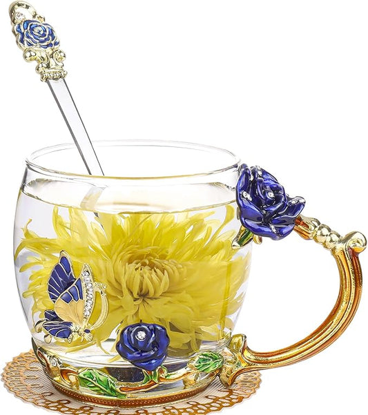 Gifts for Mom Women Valentines Day Gifts for Her Glass Coffee Enamels Mug Best Birthday Valentine's for Girlfriend Wife Mothers Day from Daughter Son Tea Cup Stocking Stuffers Christmas