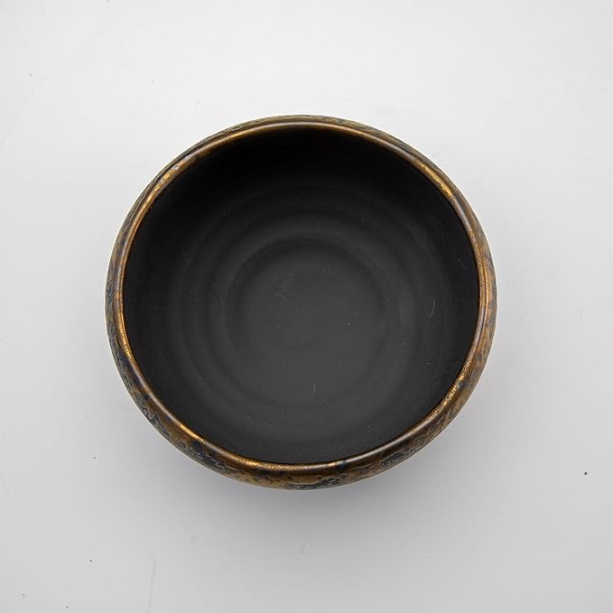 Asayu Japan Matcha Bowl, Handmade in Gifu Japanese Ceramic Chawan, 600ml, Dishwasher Safe for Tea Ceremoney, Green Tea, Pottery - Kogane