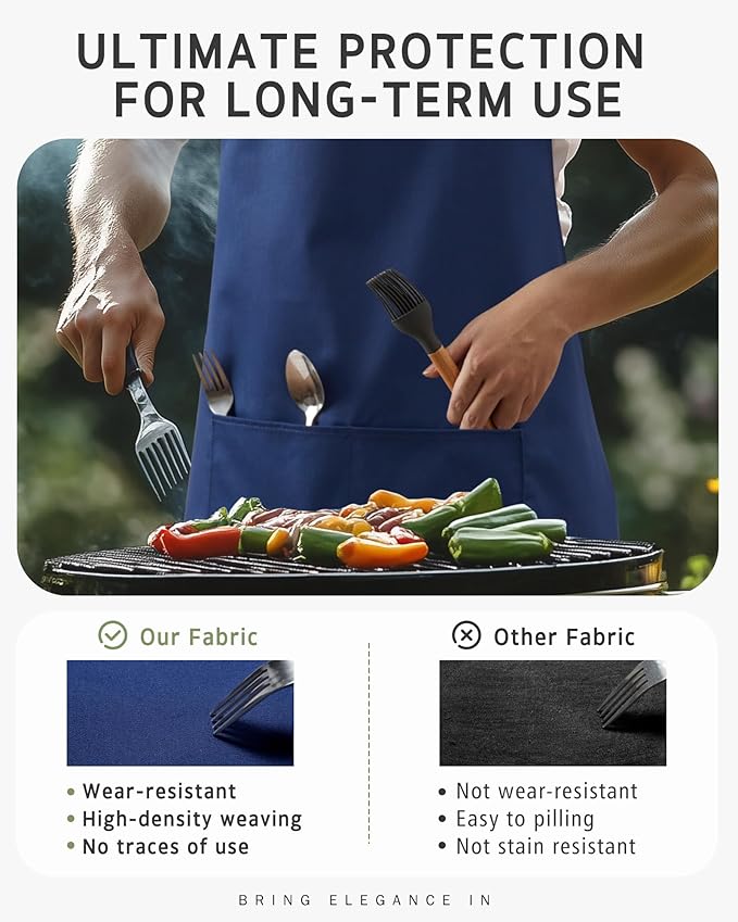 Syntus Chef Apron for Men Women Kitchen Cooking Apron with Pockets, Adjustable Bib Aprons Stain Resistant