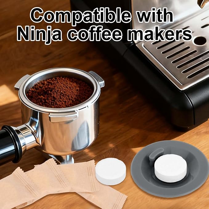 2pcs Espresso Cleaning Discs & 12pcs Cleaning Tablets Compatible with Ninja Luxe Coffee Machine, Silicone 54mm/2.13in Espresso Backflush Disc Tablets - Image 6