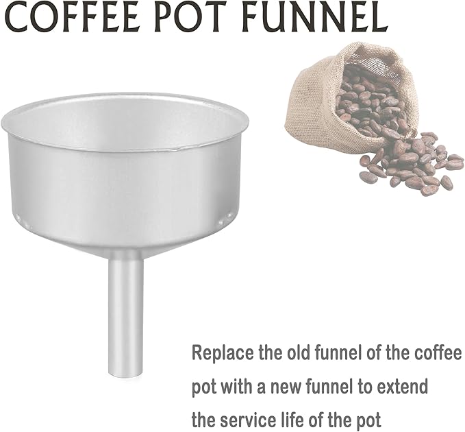 Coffee Pot Replacement Funnel Fits for Mocha Coffee Maker Pot 6-Cup,Moka Pot Funnel Replacement(1 Pcs 6-Cup）