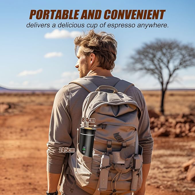 Portable Coffee Maker for Travel, 20 bar Mini Travel Car Espresso Machines, 3-in-1 Self-Heating Electric Espresso Maker, USB-C Ground Coffee & Capsule Pod(Ns&DG) RV, Hiking
