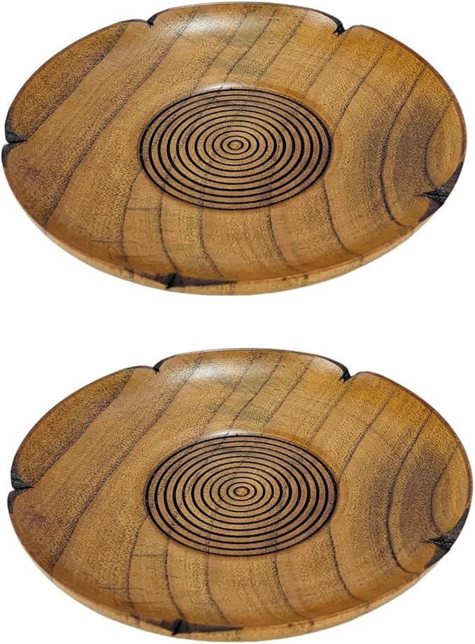 JapanBargain 4103x2, Wooden Tea Cup Saucer Coaster Japanese Zen Style Teacup Saucers, Pack of 2