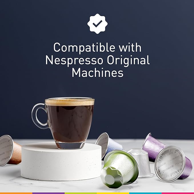Bestpresso Coffee For Nespresso Original Machine 120 Aluminum Pods Certified Genuine Espresso Variety Pack Pods Compatible with Nespresso Original (Intense Variety Pack)