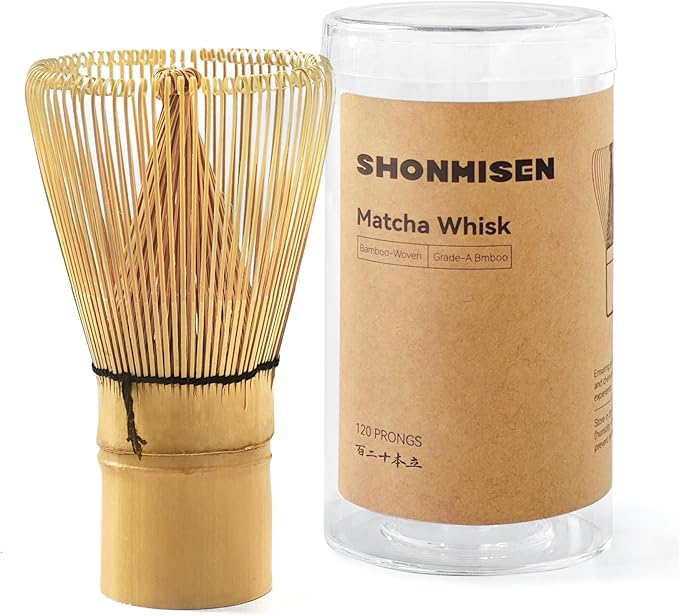 Bamboo Matcha Whisk, 120prong（80+80tines） Traditional Japanese Chasen for green Tea,Handcrafted Matcha Stirrer Wisk Mixer Brush