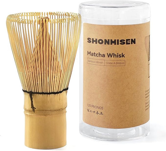 Bamboo Matcha Whisk, 120prong（80+80tines） Traditional Japanese Chasen for green Tea,Handcrafted Matcha Stirrer Wisk Mixer Brush