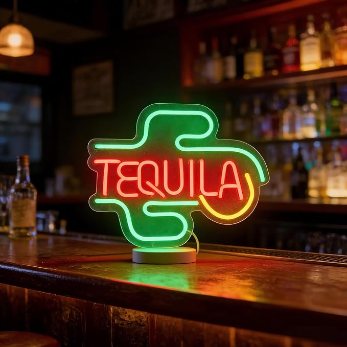 Tequila LED Neon Sign - USB Powered Decorative Neon Light for Bar Home Living Room, Mexican Cocktail Theme Party Wall Table Decoration, 15.7 x 12.6 In - Image 7