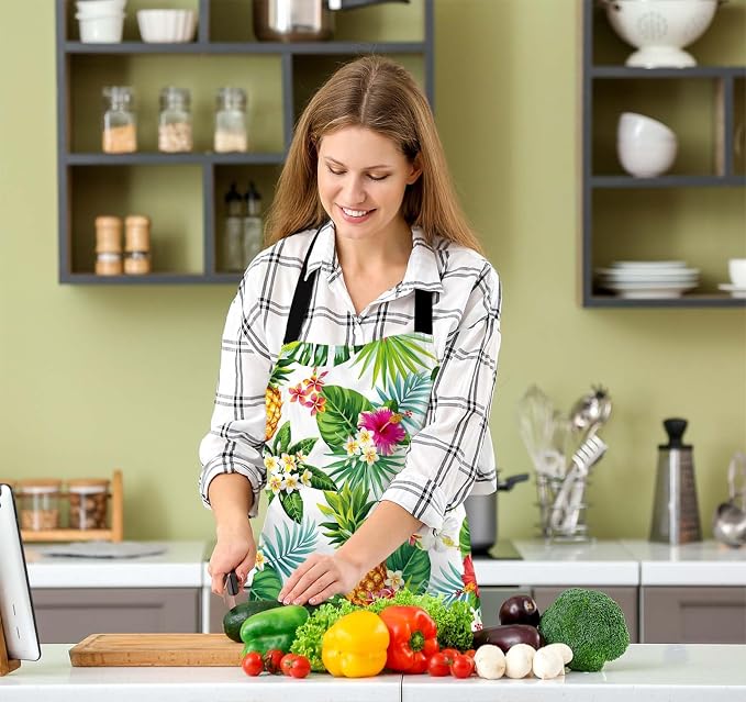 Pineapples and Leaf Chefs Apron, Cooking and Baking Apron for Men and Women, Kitchen Apron, Butchers Apron, BBQ & Catering Bibs - Image 5