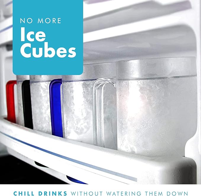 Simply Green Solutions - Clear Mug, Frozen Mugs for Freezer, Double Walled Beer Mug, Freeze Cups for Drinks, Insulated Plastic Mugs with Handles, 16 Oz Capacity