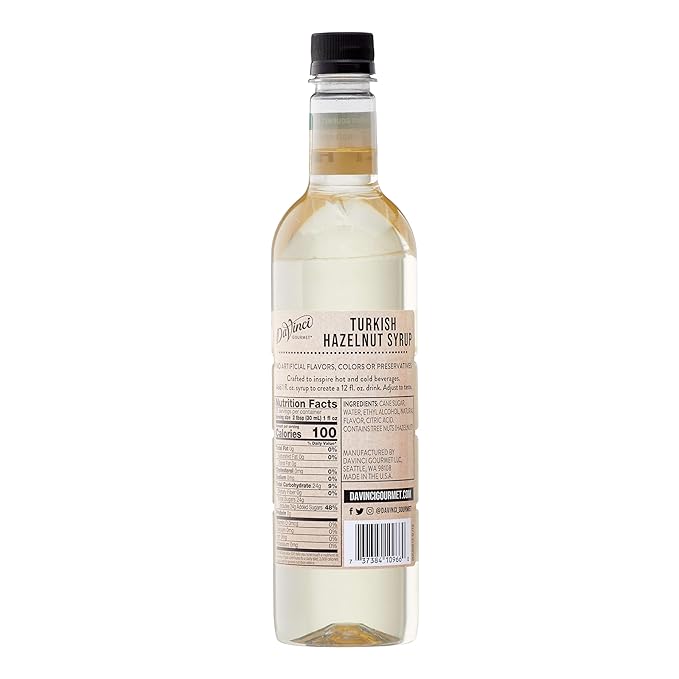 DaVinci Gourmet Naturals Turkish Hazelnut Syrup, 25.4 Fluid Ounces (Pack of 1)