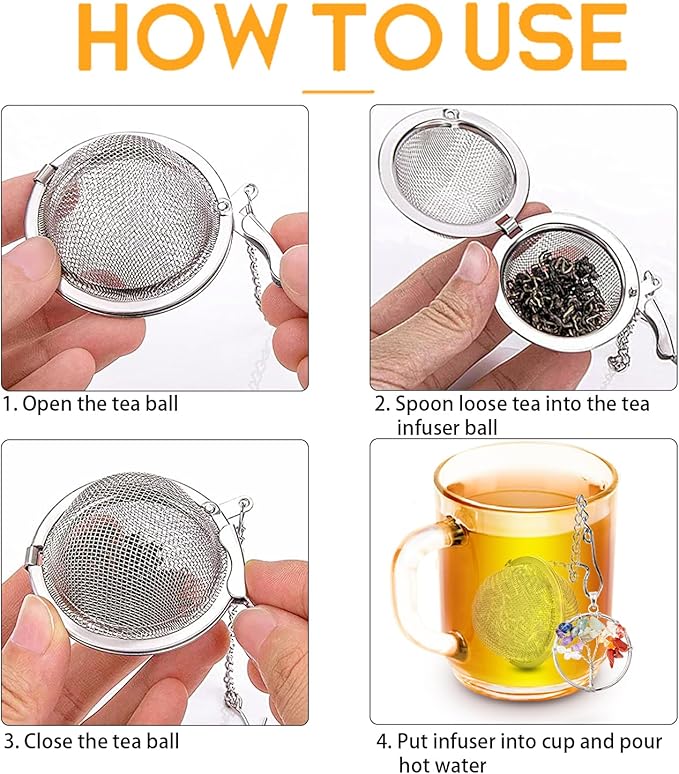 7 Chakra Healing Crystal Tea Infuser Set - Reiki Quartz Gemstone Wire Wrapped Crescent Moon & Tree of Life Pendants, Stainless Steel Loose Leaf Tea Steeper