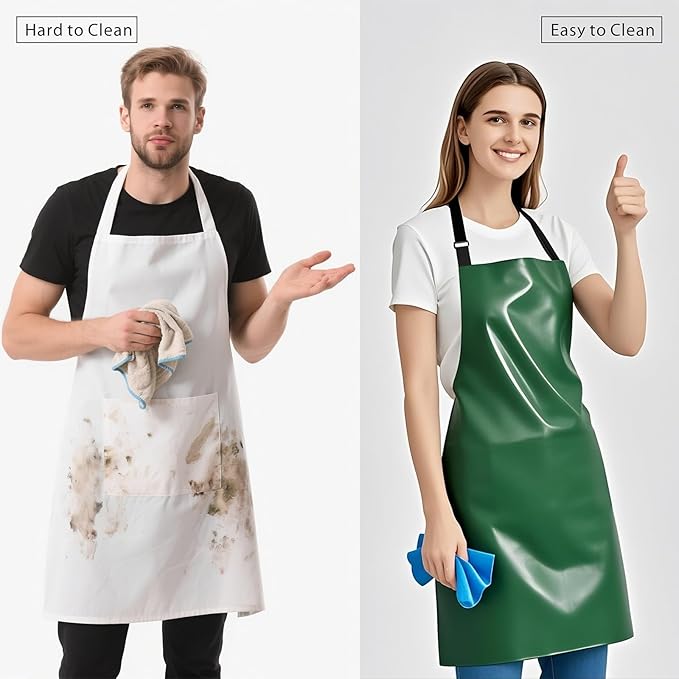 GoldPig Heavy-Duty Waterproof Apron, Chemical Resistant Rubber Vinyl for Industrial, Lab, Kitchen, Butcher & Grilling (40")